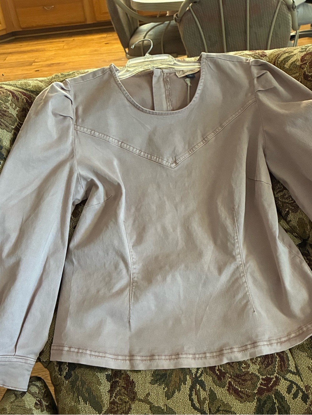 Universal Thread Dusty Pink/Mauve Puff-Sleeve Cotton Top XL - Picture 2 of 12